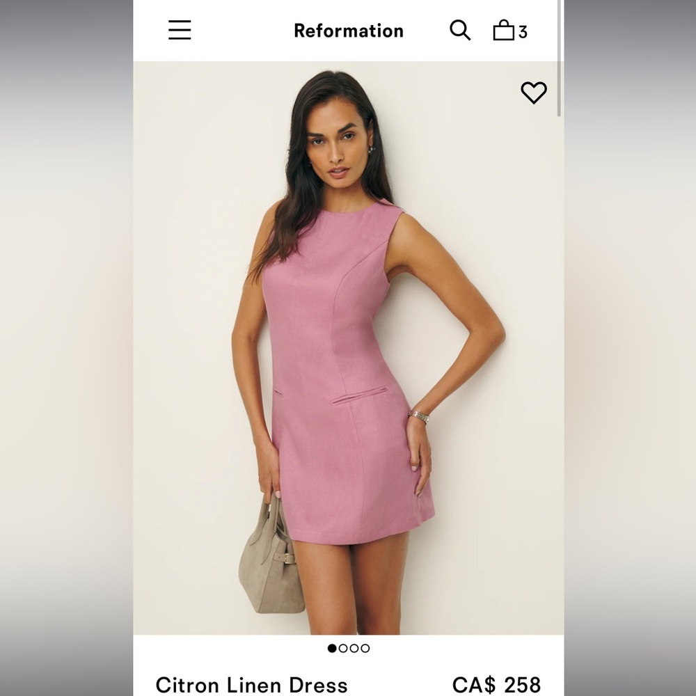 BNWT Reformation Linen Citron Dress